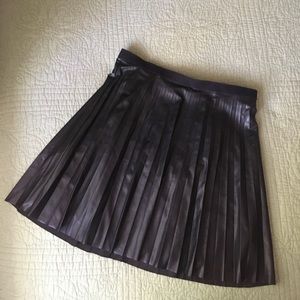 Pleated Pleather Skirt